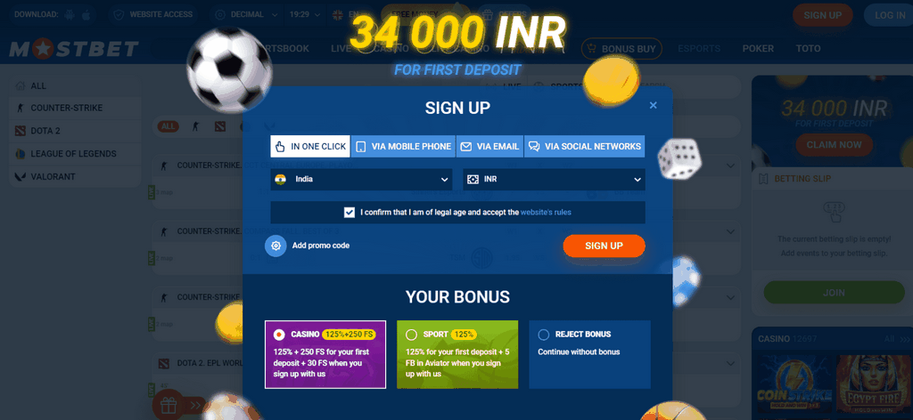 Casino et paris sportifs Mostbet